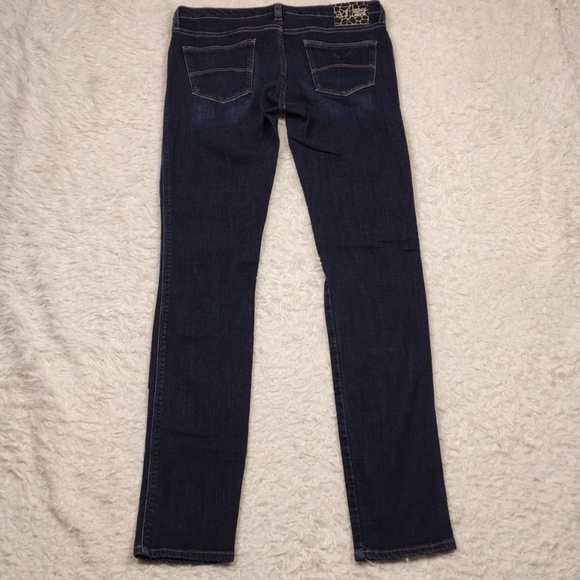 Armani Jeans Lotus Blue Dark Wash Five Pocket Low Mid Rise Skinny Leg Jean - Picture 11 of 15